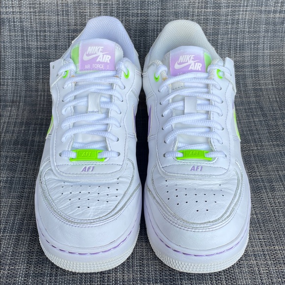 Nike Women's Air Force 1 Shadow 'White Electric Green' Sneakers Shoes size 8 - Picture 3 of 13